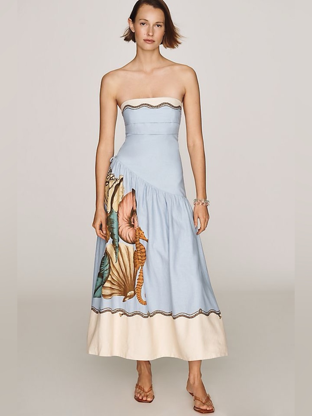Anthropologie Farm Rio Souvenir Strapless Midi Dress Sz L NWT